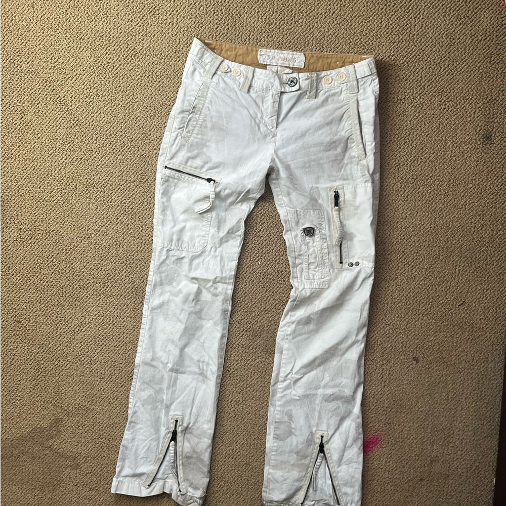 Unique Custom Learher Zip Up lowrise flared bottoms 🩵